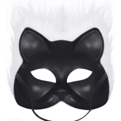 Halloween Konstgjord Räv Mask Djur Elegant Cosplay Mask för Halloween Cosplay Party Maskerad Tillbehör, Vit><noscript><img width=