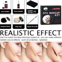 Halloween kosmetisk väska simulering plasma hudvax formning ärr vatten sår smink halloween accessoarer> Smink