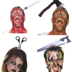 AcserGery Halloween Kostym Pannband, Läskigt Kniv Pannband Tillbehör Hemsk Rolig Fotorekvisita för Halloween Fest Favörer><noscript><img width=