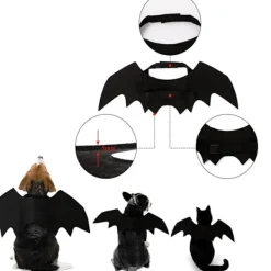 JIUSAIRUI Halloween kostym Pet Bat Wings Katt Hund Bat Costume Vingar small><noscript><img width=