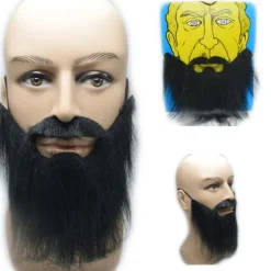 Halloween Kostym Skägg Mustasch Utklädnad Festspel för Män><noscript><img width=