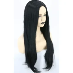 Halloween Kostymer Svart Rak Lång Peruk><noscript><img width=