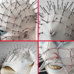 Halloween kreativ Hellraiser-mask, skräckspöke, huvudöverdrag, nagelmask (FMY) Bildfärg-XA One size><noscript><img width=