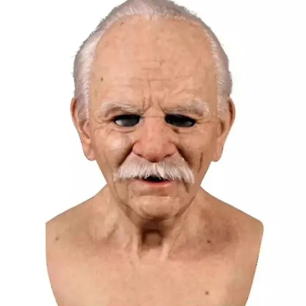 Halloween Latex Full Mask, Gammal Man Mask Realistisk Människohuvud Mask, Gammal Man Ansiktsöverdrag, För Maskerad Silikon Halloween Mask> Masker