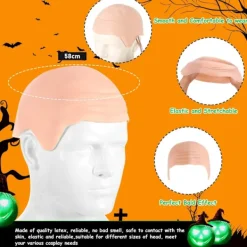 Halloween Latex Skallig Huvudskydd Ingen Rakmask - Vit><noscript><img width=