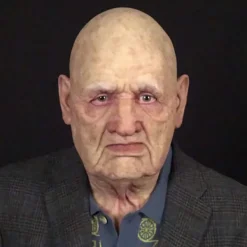 Halloween latexmask - gammal man dekor realistisk ansiktsmask för mänsklig rynka_tfrf A> Masker