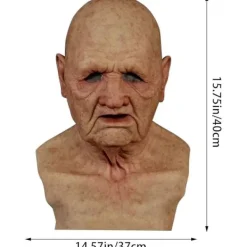 Halloween latexmask - gammal man dekor realistisk ansiktsmask för mänsklig rynka_tfrf A><noscript><img width=