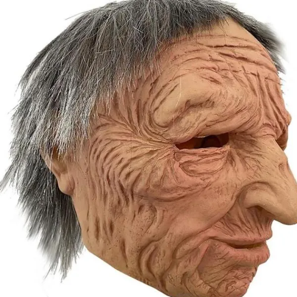 Halloween latexmask - gammal man dekor realistisk ansiktsmask för mänsklig rynka-XF1- Old Man-a Old Man-a> Masker