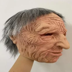 Halloween latexmask - gammal man dekor realistisk ansiktsmask för mänsklig rynka-XF1- Old Man-a Old Man-a><noscript><img width=