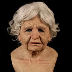 Halloween latexmask - Gammal man dekor realistisk ansiktsmask för mänsklig rynka Mask-a> Masker