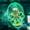 Halloween LED-mask, självlysande mask dödskalle, flera ljuslägen kostym, Halloween-masker för fest karneval kostym cosplay dekoration> Masker