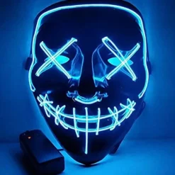 Halloween LED-mask Trådlös läskig mask för Halloween-festivalfest> Masker