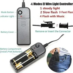 Halloween LED-mask Trådlös läskig mask för Halloween-festivalfest><noscript><img width=