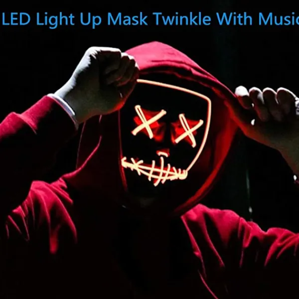 Halloween LED-mask Trådlös läskig mask för Halloween-festivalfest> Masker