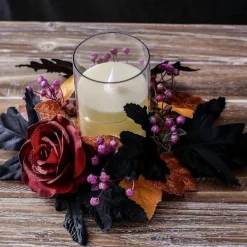 Halloween Ljusring - Vinröd Ros Halloween Ljusringar 7,6 cm | Lönnlöv> Huvudbonader