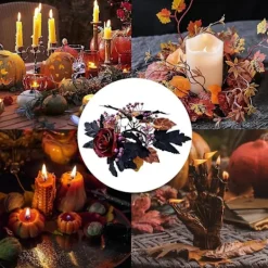 Halloween Ljusring - Vinröd Ros Halloween Ljusringar 7,6 cm | Lönnlöv><noscript><img width=