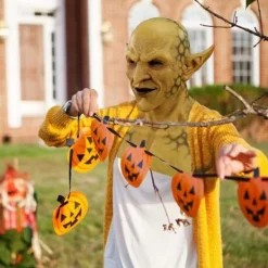 Halloween Läskig Mask Latex Gul Imp Demon Mask Goblins Clown Halloween Spöke Vampyr Cosplay Kostym Masker> Masker