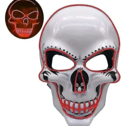 Halloween lysande dödskallemask Led läskig blixtmask El linjeljusmask Cosplay mask festkläder masktillbehör> Masker