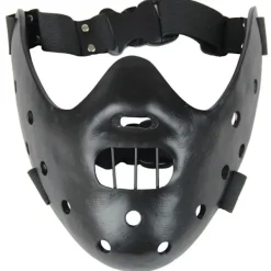 Halloween Mask Hannibal Lecter Mask Läskig Halloween Rollspel Realistisk Skräck Mördare Mask Halv Ansikte Huvudbonad Harts black> Masker