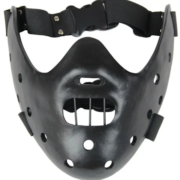 Halloween Mask Hannibal Lecter Mask Läskig Halloween Rollspel Realistisk Skräck Mördare Mask Halv Ansikte Huvudbonad Harts black> Masker