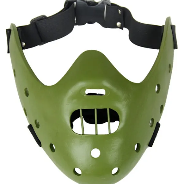 Halloween Mask Hannibal Lecter Mask Läskig Halloween Rollspel Realistisk Skräck Mördare Mask Halv Ansikte Huvudbonad Harts-FY> Masker