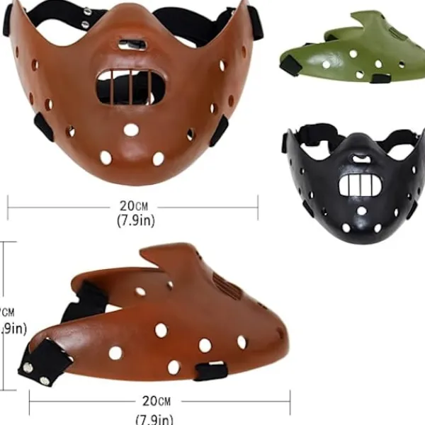 Halloween Mask Hannibal Lecter Mask Läskig Halloween Rollspel Realistisk Skräck Mördare Mask Halv Ansikte Huvudbonad Harts-FY> Masker