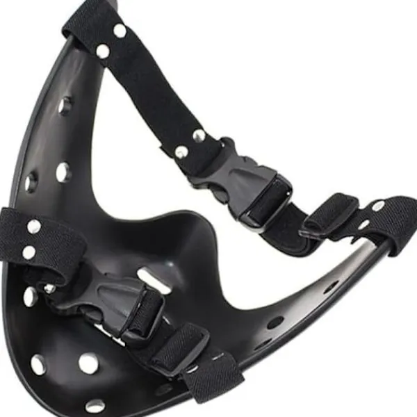 Halloween Mask Hannibal Lecter Mask Läskig Halloween Rollspel Realistisk Skräck Mördare Mask Halv Ansikte Huvudbonad Harts svart black> Masker