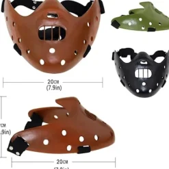 Halloween Mask Hannibal Lecter Mask Läskig Halloween Rollspel Realistisk Skräck Mördare Mask Halv Ansikte Huvudbonad Harts svart black><noscript><img width=