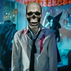 Halloween Mask Helhuvud Skalle Mask, 3D Halloween Dödskalle Mask Vuxen Latex Mask Skelett Läskiga Masker för Halloweenfest Karneval Cosplay Rekvisita | Fyndiq> Masker