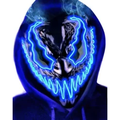 Halloween Mask LED Ljusmask för Vuxna och Barn, Unik Neon Glow Mask med Mörka och Onda Lysande Ögon, Iögonfallande Hotfullt Cool Halloween Kostym> Masker