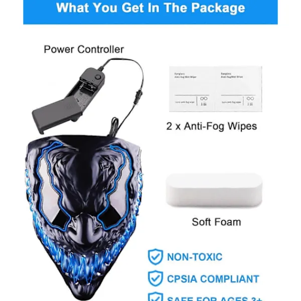 Halloween Mask LED Ljusmask för Vuxna och Barn, Unik Neon Glow Mask med Mörka och Onda Lysande Ögon, Iögonfallande Hotfullt Cool Halloween Kostym> Masker