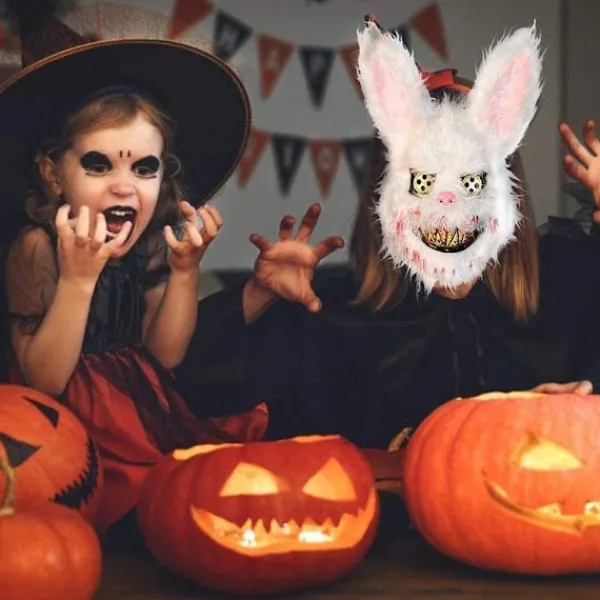 Halloween mask plysch kanin mask svart björn mask> Masker