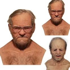 Halloween mask realistisk gammal man latex fest cosplay mask rekvisita> Masker
