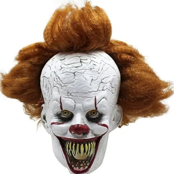 Halloween Mask Scary Scary Penny Smart Clown Full Mask Wig Hea> Masker