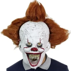 Halloween Mask Scary Scary Penny Smart Clown Full Mask Wig Hea> Masker