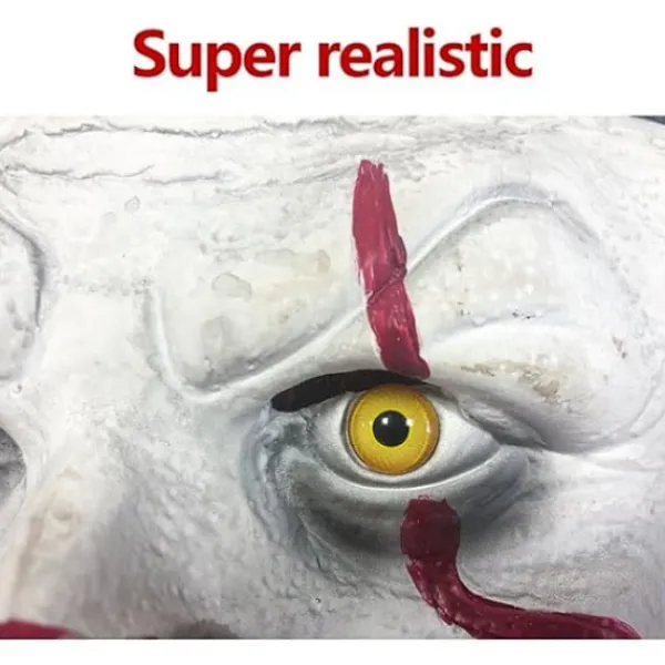 Halloween Mask Scary Scary Penny Smart Clown Full Mask Wig Hea> Masker