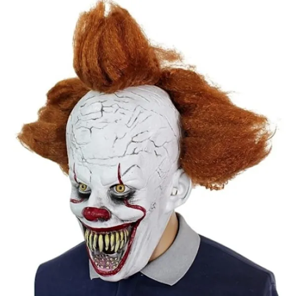 Halloween Mask Scary Scary Penny Smart Clown Full Mask Wig Hea> Masker