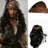 Halloween Maskeradkostym för Män Vuxen Pirat Kapten Jack Sparrow Peruk Hatt Pirates of the Caribbean Cosplay Tillbehör> Huvudbonader