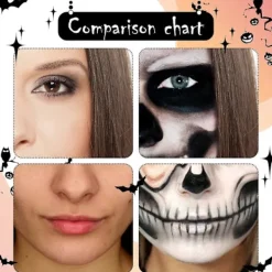 Halloween Målning Halloween Smink Ansiktsfärg Kit: Svart Och Vit Kroppsfärg Set Specialeffekter Smink Pigment Halloween Utklädningsfest Ett Set><noscript><img width=