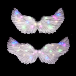 Halloween Änglavingar LED-Strängljus Kostymrekvisita för Fest Cosplay Dekorationer med Glödande Hållbara LED-Ljus><noscript><img width=