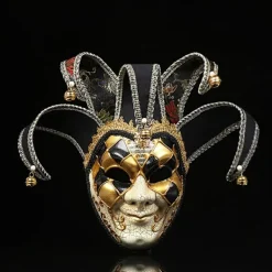 Halloween Party Karnevalsmask, Italien Venedig Maskerad Jul Cosplay Mask svart> Masker