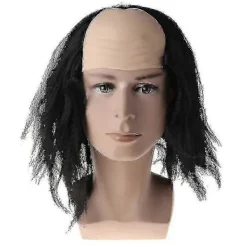 Halloween Peruker Flintskalligt Hår Maskerad Kostymfest Rolig Cosplay Prop Svart/vit> Peruker