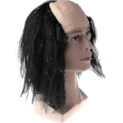 Halloween Peruker Flintskalligt Hår Maskerad Kostymfest Rolig Cosplay Prop Svart/vit> Peruker