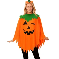 Halloween Pumpadräkt för kvinnor, 3-delat set med hatt & godisväska[JUN] adult> Dräkter