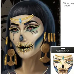 LAIQIANKUA Halloween Rhinestones 1 bit smink egyptisk drottning prydnad> Smink