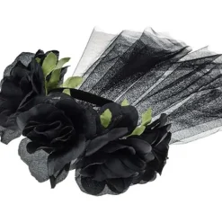 Halloween Rose Blomsterhuvudband Dag av de döda Blomsterhuvud med><noscript><img width=