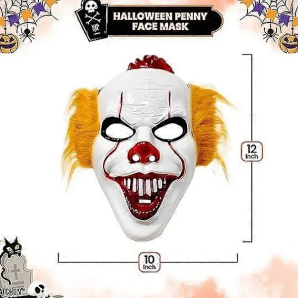 Halloween Skräck Clownmask - 3D Mask | Andningsbar Halloween Killer Clownmask för Barn> Masker