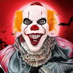 Halloween Skräck Clownmask - 3D Mask | Andningsbar Halloween Killer Clownmask för Barn><noscript><img width=
