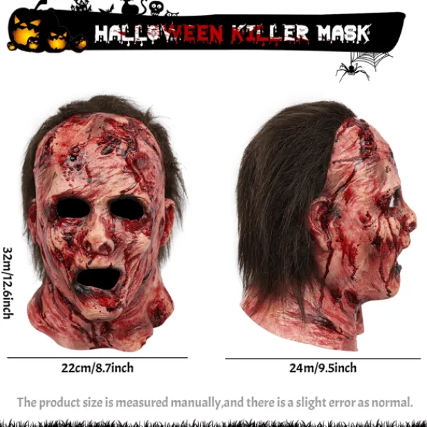 Hlloween Skräckmsk, Blodig Msk Hlloween Dödsklle Msk> Masker