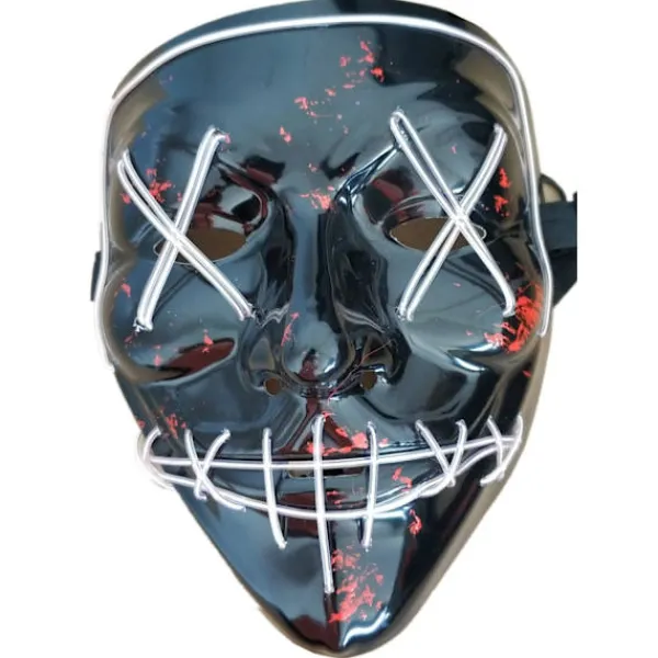 Halloween Skräckmask Cosplay Led Costume Mask Light Up Halloween festlig fest (Glödande isblå)> Masker